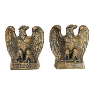 Pair of Cast Traditional American Eagle Bookends For Sale