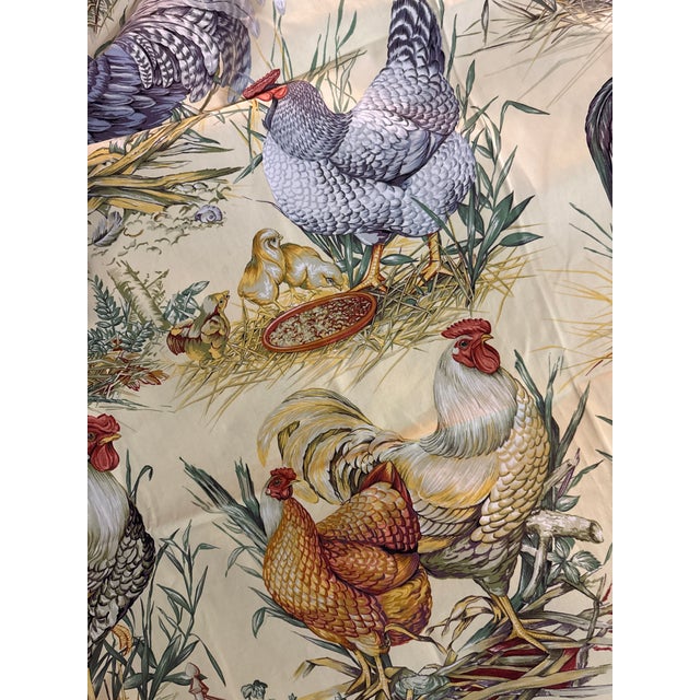 Pierre Frey “La Basse Cour” Collection, hand-printed textile tablecloth, crafted in Paris using the traditional imprime’...