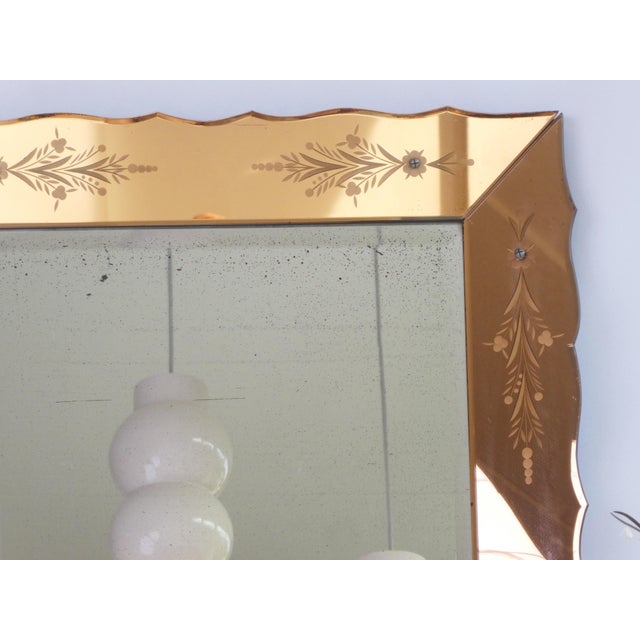 Large Venetian Rectangular Bronze Wall Mirror with Etched Details, Italy, 1920s For Sale - Image 11 of 14