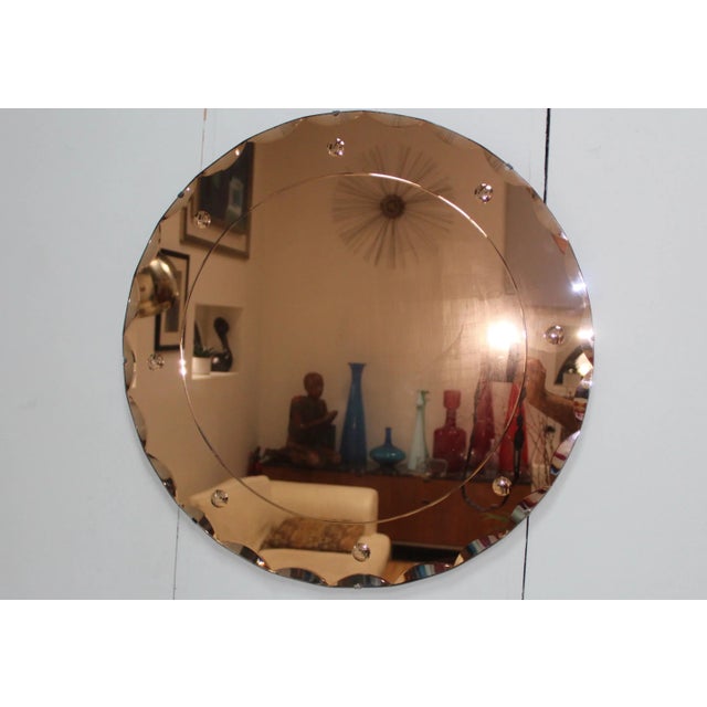 1950s French Peach Color Mirror For Sale - Image 4 of 8