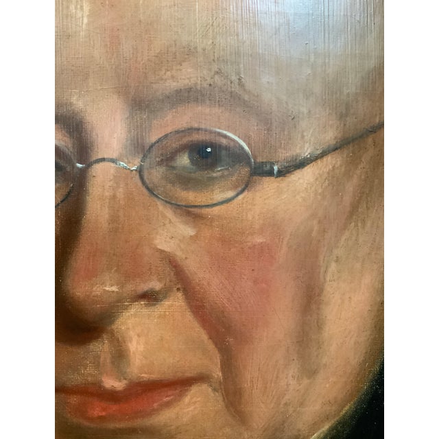 Antique 19th Century Oil Portrait of a Gentleman in Heavy Gilt Frame – Victorian Marouflage Painting For Sale In New Orleans - Image 6 of 12