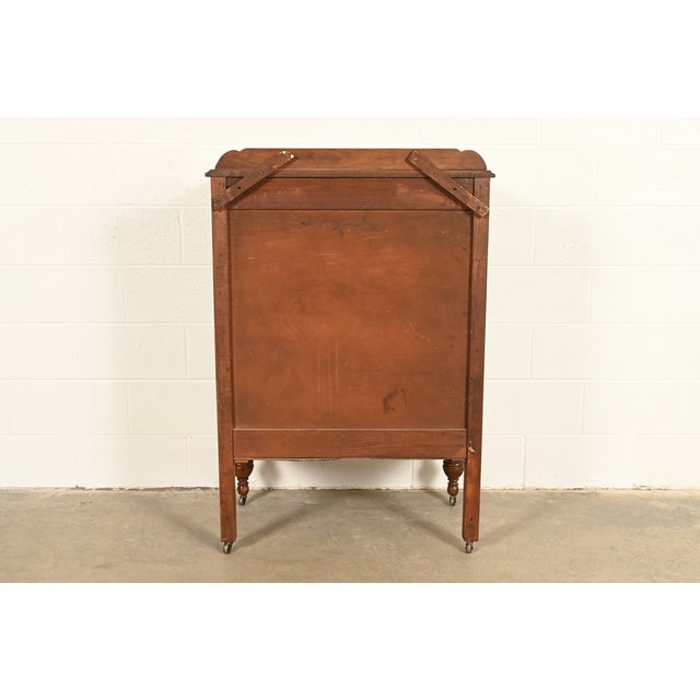 Berkey & Gay Style Antique French Regency Louis XVI Walnut Highboy Dresser, Circa 1930s For Sale - Image 13 of 14