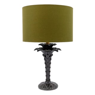Italian Ceramic Palm Tree Table Lamp, 1960s For Sale