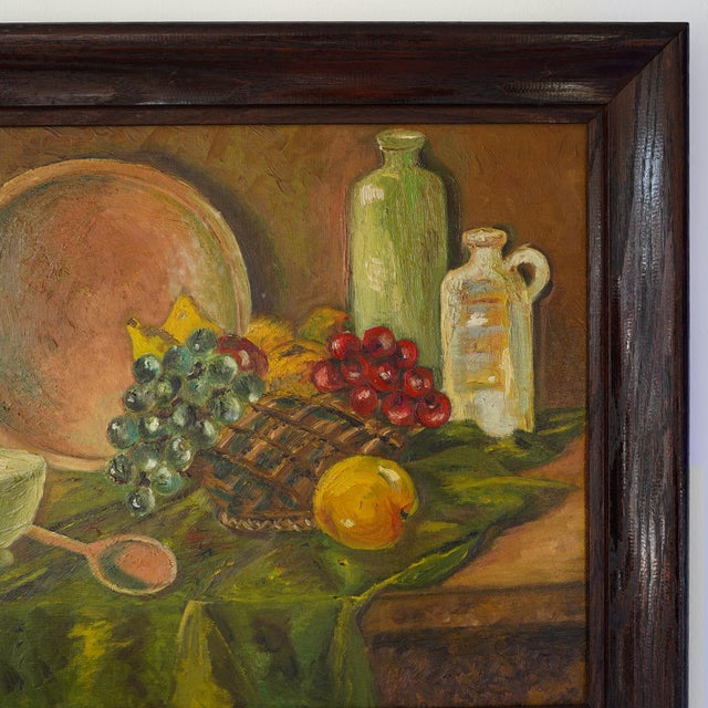20th Century Vintage Primitive Still Life – Oil on Board For Sale - Image 9 of 13
