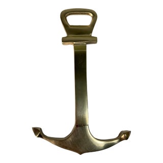 Vintage Nautical Brass Anchor Wine and Bottle Cap Opener For Sale