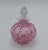 Art Deco Vintage Light Cranberry Pink Art Glass Perfume Bottle With Hobnail Stopper For Sale - Image 3 of 7