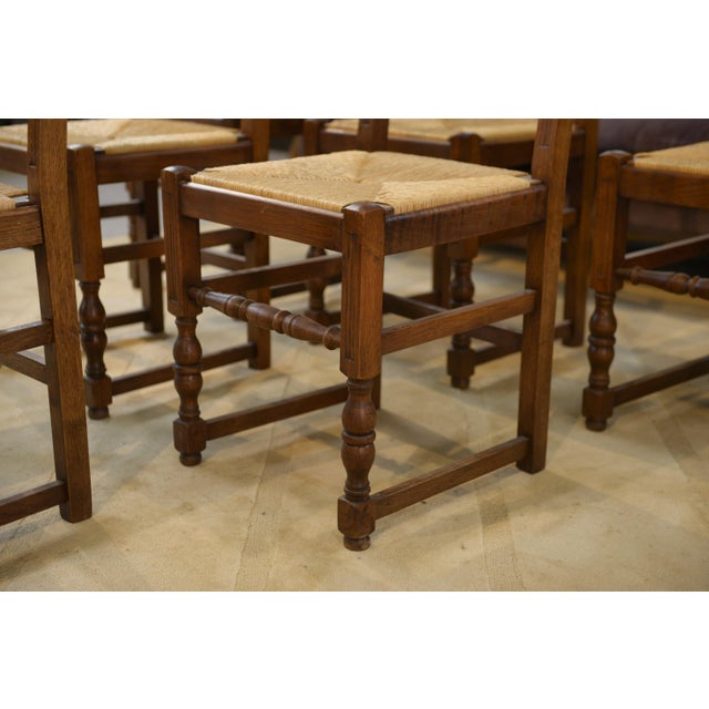 Wood Brutalist Oak Chairs, 1950s, Set of 6 For Sale - Image 7 of 15