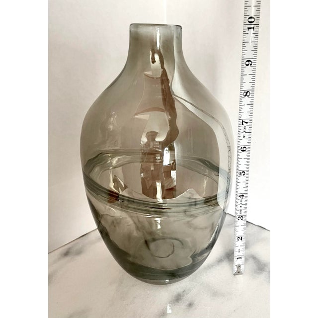 Late 20th Century Furnishings Hand Blown Mirrored Glass Vase For Sale In Seattle - Image 6 of 6