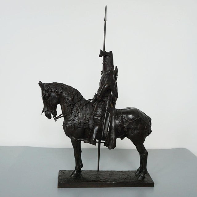 A late 19th century bronze sculpture by emmanuel fremiet depicting prince royal louis 1st duke of orléans. A later cast of...