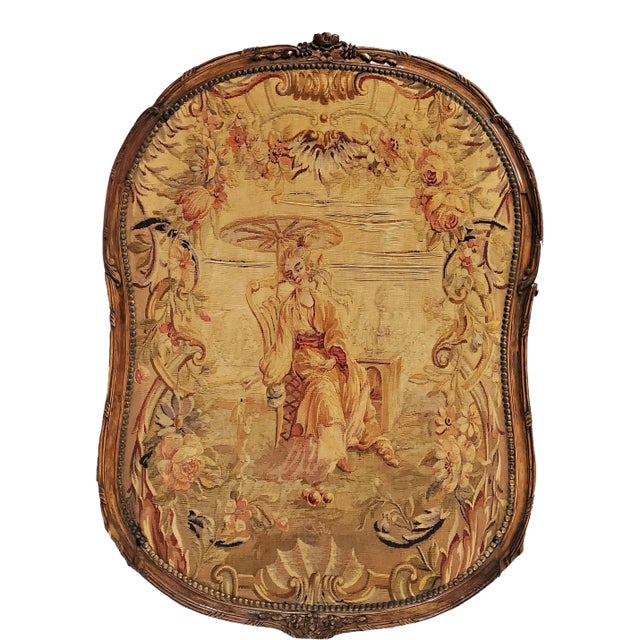 Early 19th Century French Tapestry With Wooden Custom Frame For Sale
