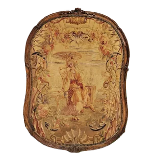 Early 19th Century French Tapestry With Wooden Custom Frame