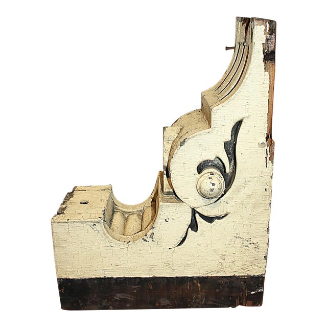 Antique White Wood American Corbel For Sale