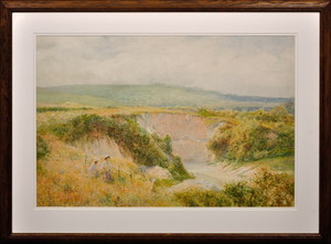 Charles Gregory, Summer's Day at Steyning Bowl, West Sussex, 1890s, Watercolor