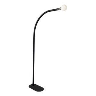 Italian Modern Black Embossed Metal Floor Lamp attributed to Tito Agnoli for Bieffeplast, 1970s For Sale