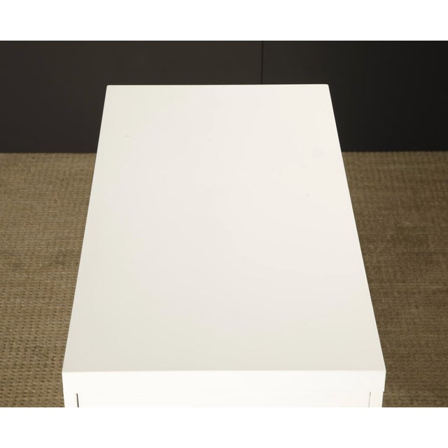 White Vintage Mid-Century Steel Filing Cabinet, Industrial 5 Drawer File Cabinet, 1950s For Sale - Image 8 of 9