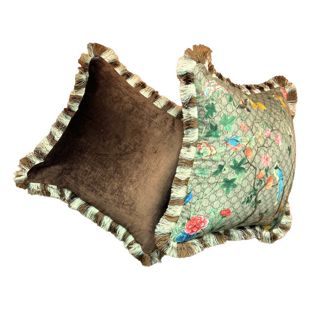 2020s Gucci Gg Chinoiserie Tree of Life Pillow 22" For Sale - Image 5 of 6