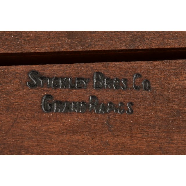 Stickley Brothers Antique Mission Oak Arts & Crafts Pedestal Extension Dining Table, Newly Refinished For Sale - Image 14 of 15