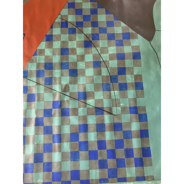 Textile Juan Lecuona Very Large Original Oil on Unstretched Canvas, Signed For Sale - Image 7 of 10