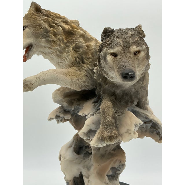 Joe Zslockbower “Winter Run” Wolf Sculpture – Signed Limited Edition 590/4000 For Sale - Image 14 of 17