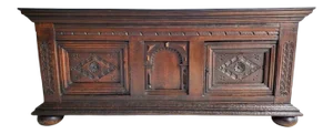 18th Century Medieval Renaissance Cassone Chest With Glass Top