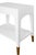 Worlds Away Matthew Izzo Home Ronny Glossy White Lacquer One Drawer Side Table With Antique Brass Foot Caps For Sale - Image 4 of 7