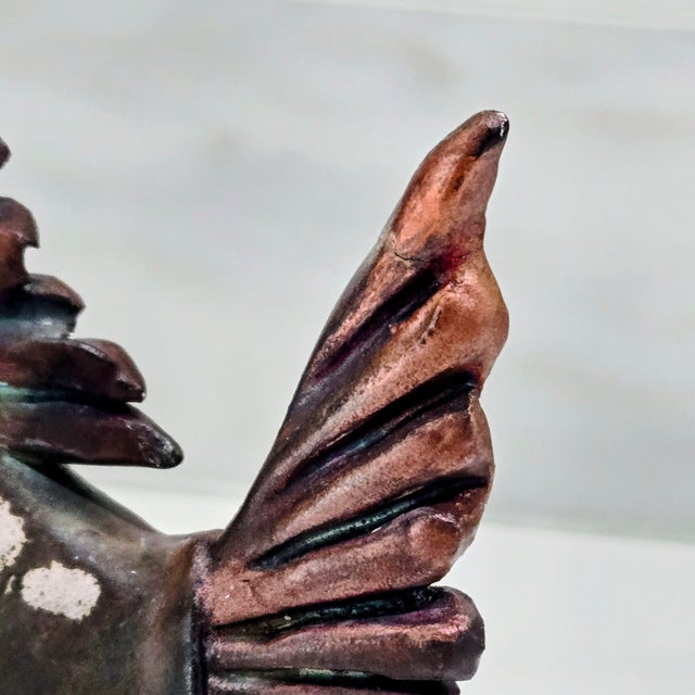 1960s Mid-Century Gialletti Gp Deruta Volcanic Luster Ceramic Fish Sculpture, Italy For Sale - Image 11 of 13