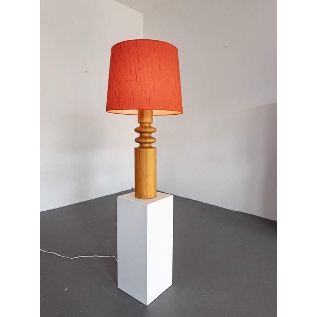 Wood Large Table Lamp by Uno & Östen Kristiansson for Luxus, 1970s For Sale - Image 7 of 8