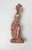 Late 19th century hand carved wood southeast asia polychrome figure. Residual colors are pink and white, nice crisp...