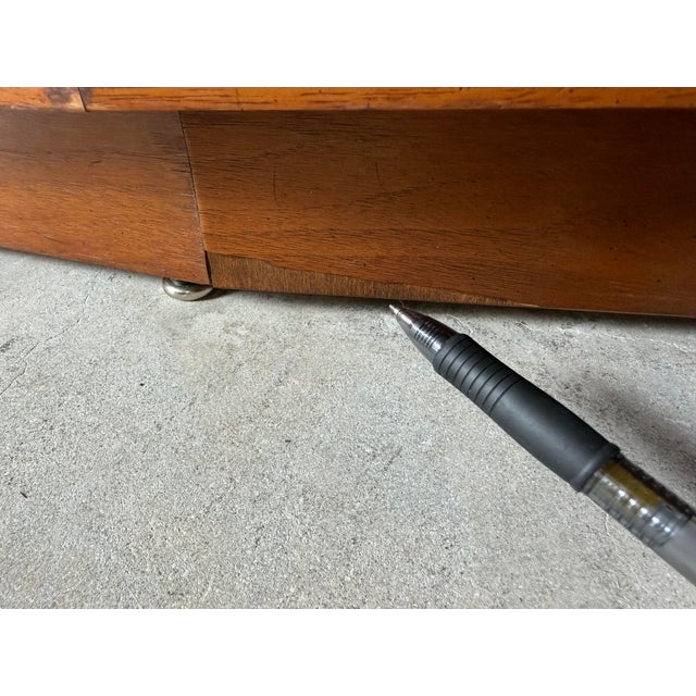 1970s Heritage Mid-Century Modern Sculpted Walnut Sideboard Credenza With Brutalist Broze Hardware For Sale - Image 16 of 18
