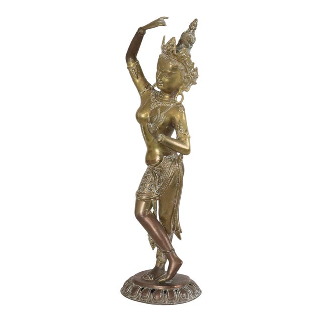 Large Brass Sculpture of Mayadevi, 1950s For Sale - Image 6 of 15