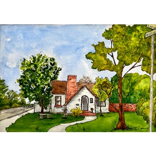 Watercolor Painting Giclee Fine Art Print Lincoln and Addison For Sale