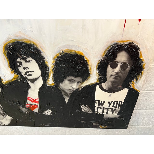 Black "Rock & Roll Legends No. 2" Mixed-Media Pop Art by Hulbert Waldroup For Sale - Image 8 of 16