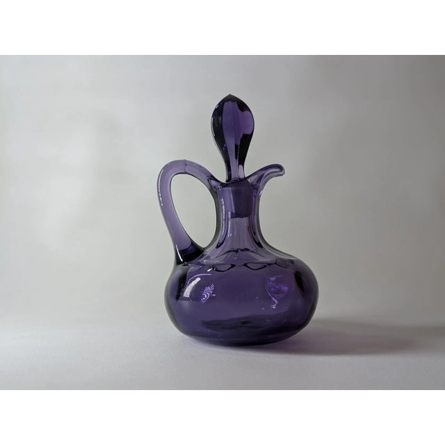 Mid 20th Century Mid Century Modern Heisey & Co. Yeoman Cruet Hawthorne Orchid With Stopper For Sale - Image 4 of 9