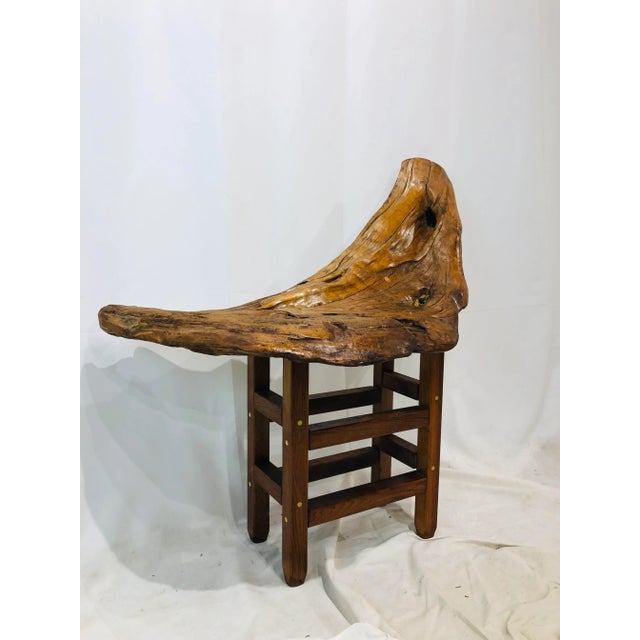Contemporary Vintage Hand Crafted Driftwood Bench For Sale - Image 3 of 11