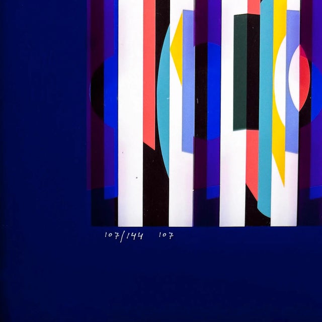Contemporary Yaacov Agam, Untitled (Signed Multidimensional Silkscreen on Two Plexiglass Panes) For Sale - Image 3 of 3