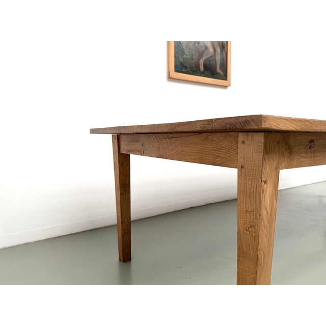 Wood Very Large Oak Farmhouse Table, 1950s For Sale - Image 7 of 18
