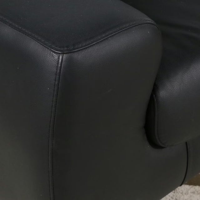Modern Nicoletti Black Leather Modern Couch For Sale - Image 3 of 12