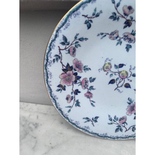 Victorian 19th Century English Ironstone China Flowers Plate For Sale - Image 3 of 4
