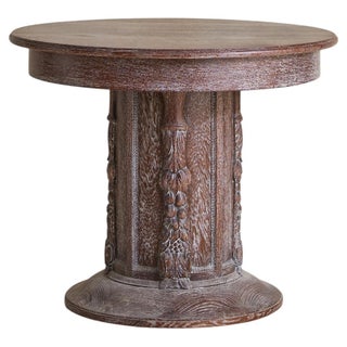 French Cerused Oak Center Table, 1940s For Sale
