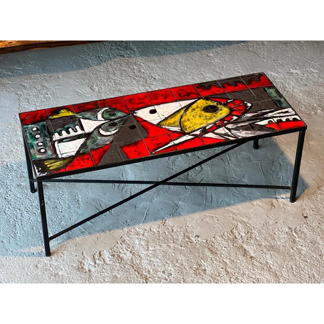 Ceramic Coffee Table by Janette and Georges Picard for Vallauris, 1960 For Sale - Image 9 of 9