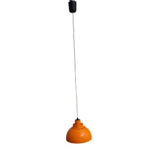 Vintage Ceiling Lamp with Multi-Tiered Orange Plastic Shade, 1970s For Sale