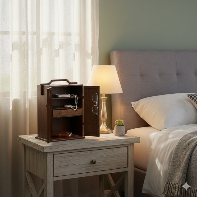 Chinese Brown Wood Mother of Pearl Motif Drawers Box Chest For Sale - Image 9 of 9