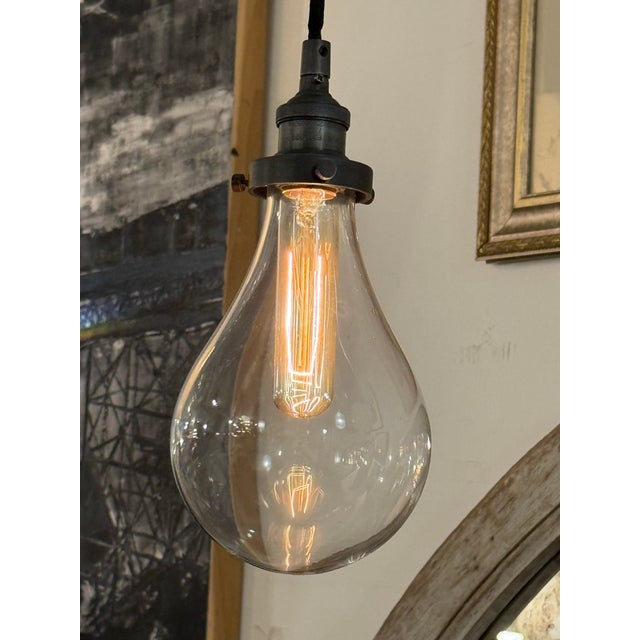 Industrial Restoration Hardware Teardrop Pendant Light For Sale - Image 3 of 12