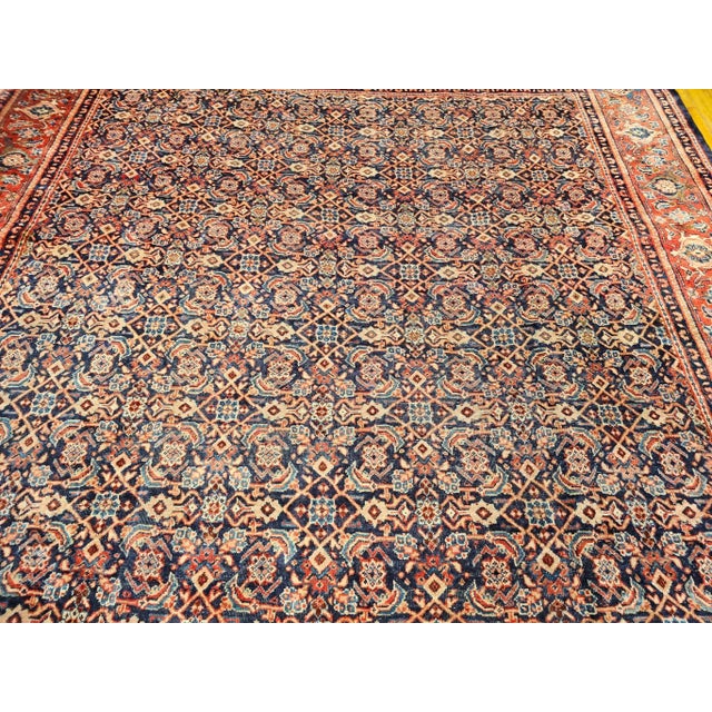 Vintage Persian Mahal Sultanabad Rug, Wool Pile, Allover Geometric Design For Sale - Image 4 of 12