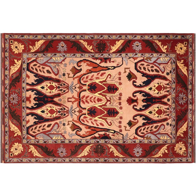 1980s 1980s Vintage Rustic Kargahi Tan/Rust Hand Knotted Rug For Sale - Image 9 of 10