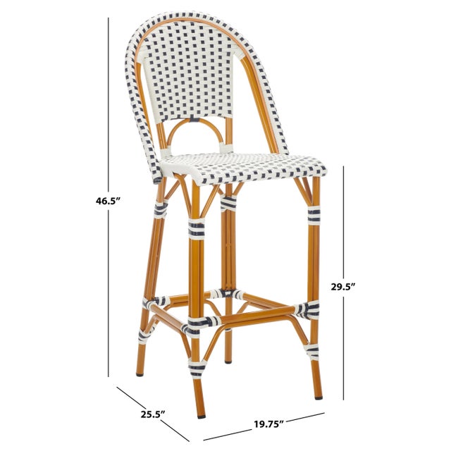 2020s California Bar Stool - White/Navy For Sale - Image 5 of 11