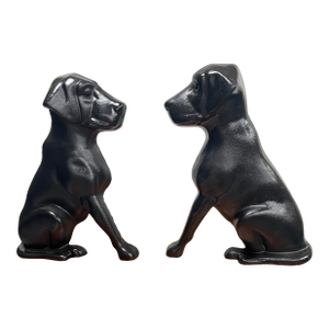 Vintage 1950s Liberty Foundry Labrador Retriever Andirons