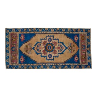 Hand Knotted Door Mat, Entryway Rug, Bath Mat, Kitchen Decor, Small Rug, Turkish Rug - 1′8″ × 3′6″ For Sale