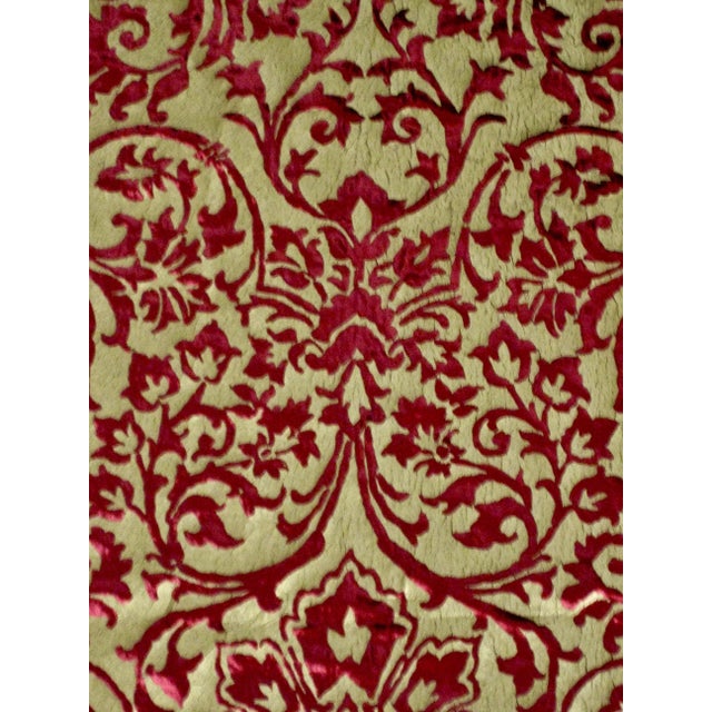 Gold Hand Printed Silk Italian Ardecora Velvet For Sale - Image 6 of 10