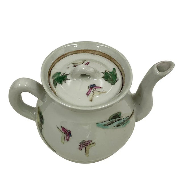 Early 20th Century Antique Chinese Porcelain Tea Pot For Sale - Image 5 of 9